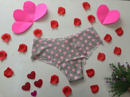 Imagen de PINK Panty No-Show Cheekster Gris Dots